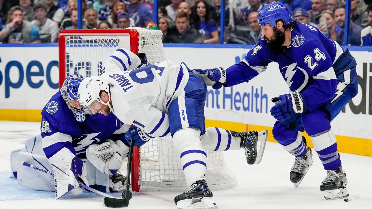 Toronto Maple Leafs players decline to comment when asked about officiating in Game 6 loss to Tampa Bay Lightning