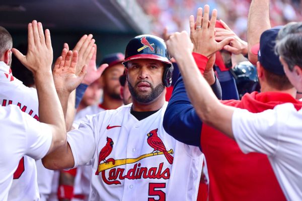 Pujols makes first pitching appearance of career