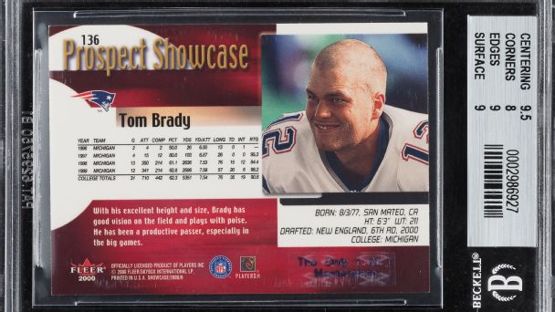 Second, controversial, 1-of-1 Tom Brady rookie card sells at auction for $396,000