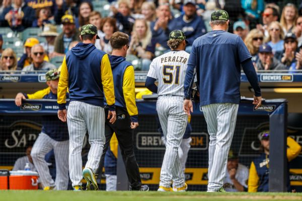Brewers put Peralta on IL; closer Hader out, too
