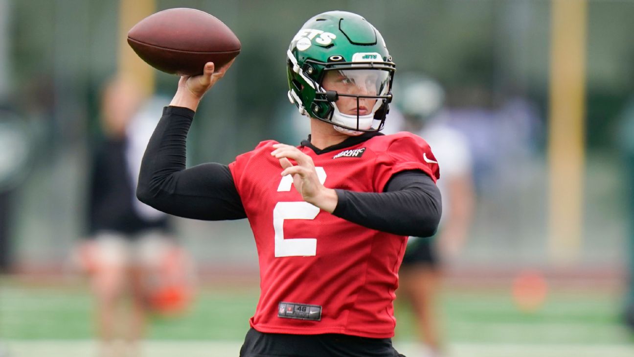 New York Jets QB Zach Wilson, now at 221 pounds, says he feels like 'better  athlete with more weight on' - ESPN