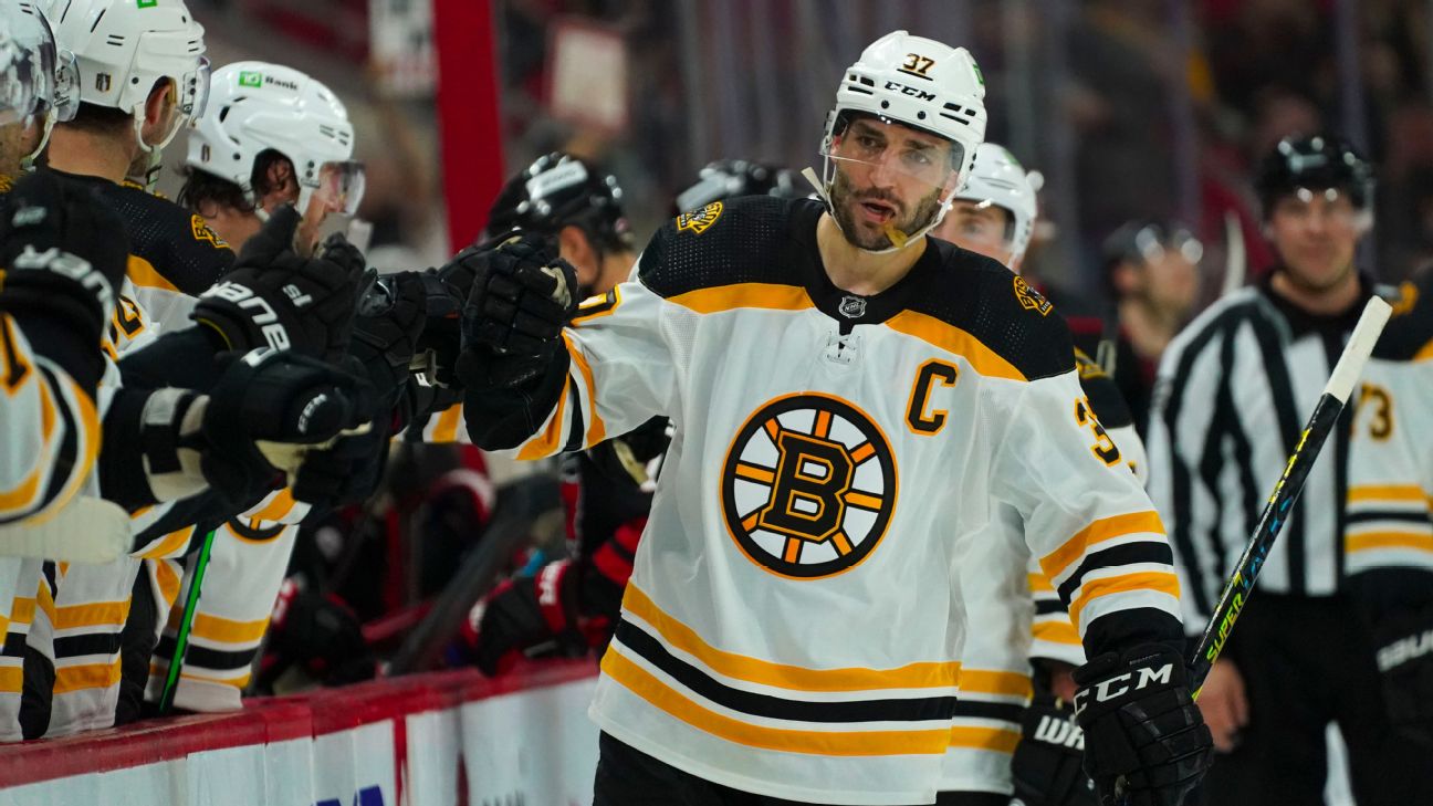 Bruins' Patrice Bergeron wins Selke Trophy for a record fifth time