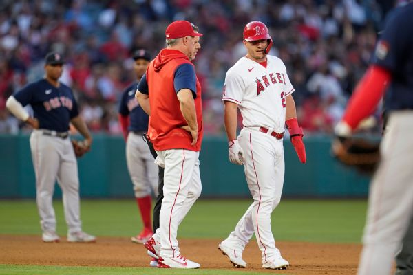 Trout removed in 3rd due to left groin tightness