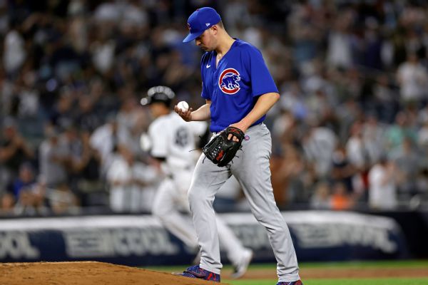 Cubs' Swarmer gives up record-tying six HRs
