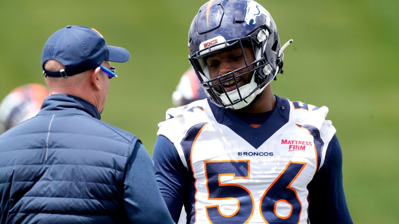 Denver Broncos linebacker Baron Browning (56) during the first