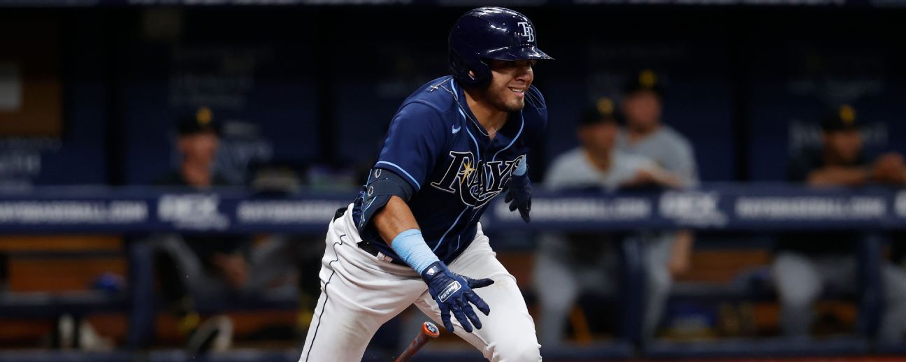 DUNEDIN, FL - MARCH 03: Tampa Bay Rays Infielder Jonathan Aranda (62) at  bat during the spring training game between the Tampa Bay Rays and the  Toronto Blue Jays on March 03