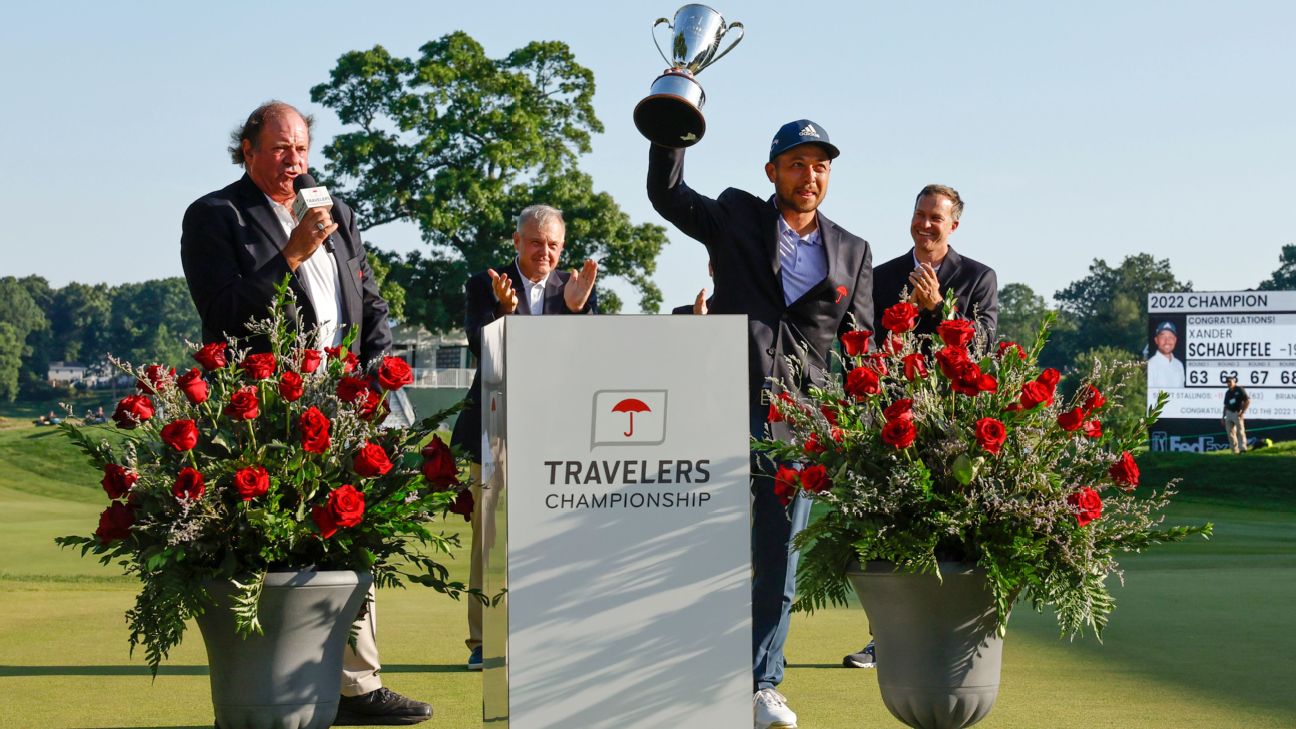 Xander Schauffele wins Travelers Championship after Sahith Theegalas double-bogey on 18