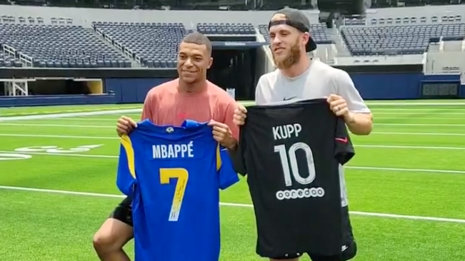 Rams' Cooper Kupp hung out with Kylian Mbappé at SoFi Stadium