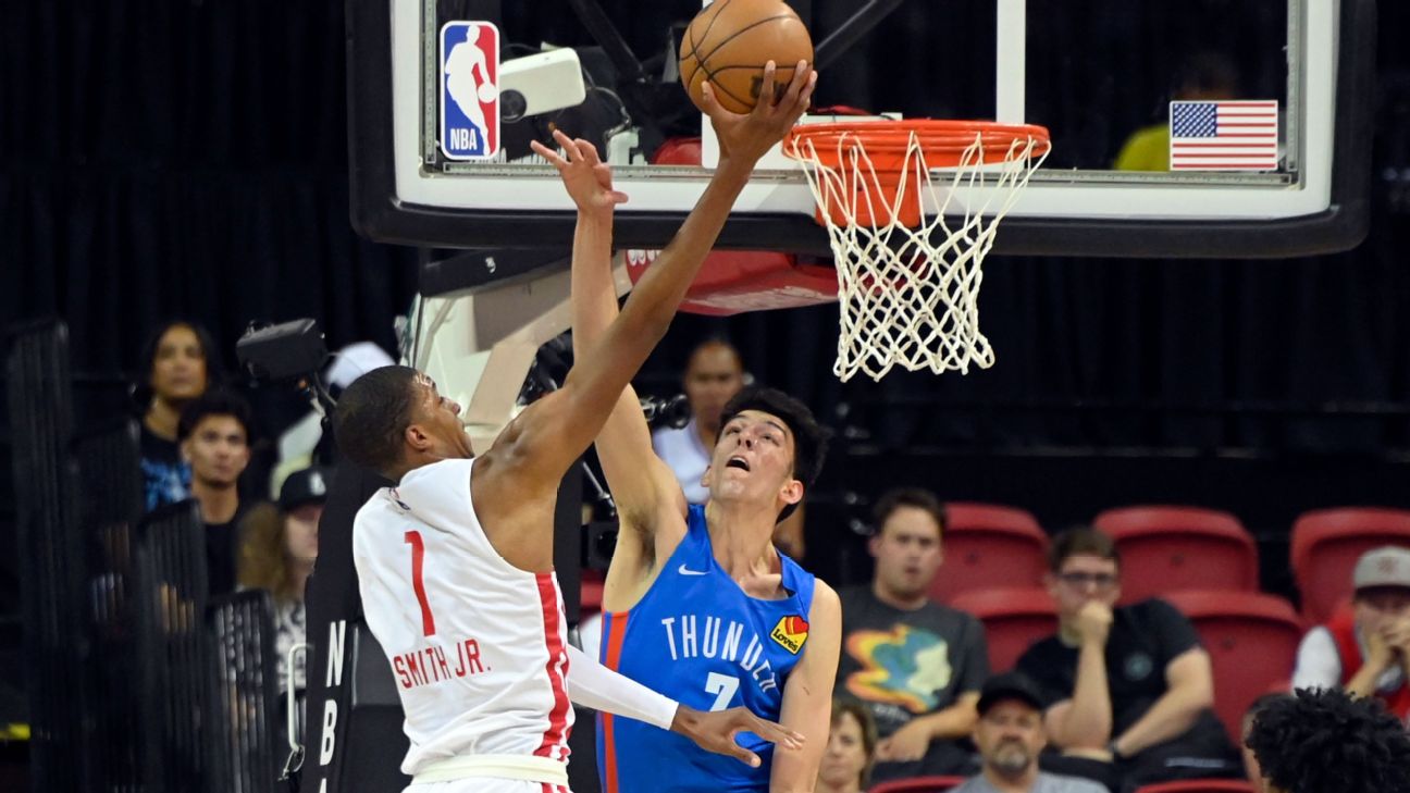 Houston Rockets' Jabari Smith Jr., Oklahoma City Thunder's Chet Holmgren  tout 2-way skills after Las Vegas Summer League duel - ESPN