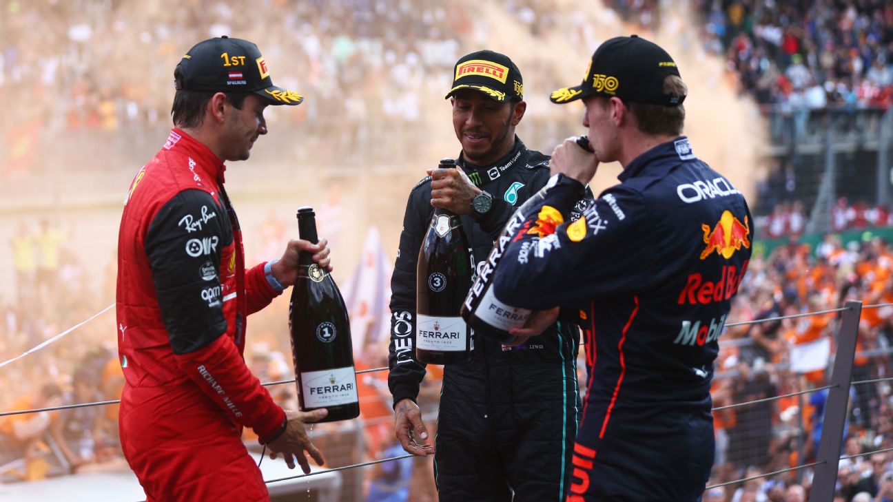 Charles Leclerc, Max Verstappen and Lewis Hamilton given suspended fines for parc ferme breach at Austrian GP