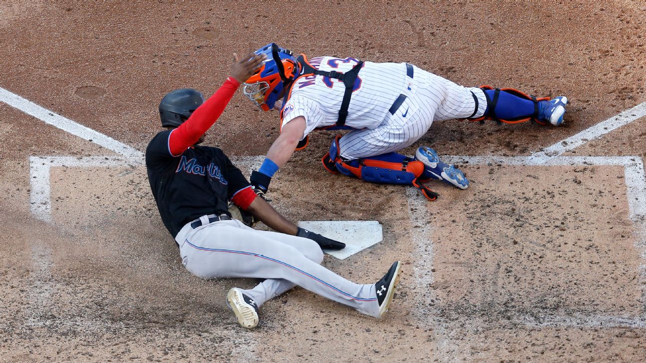 New York Mets catcher James McCann goes on 10-day IL with left oblique  strain; OF Starling Marte day-to-day - ESPN