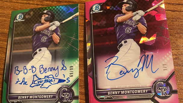 Rockies prospect channels Elton John and Borat with autographed cards