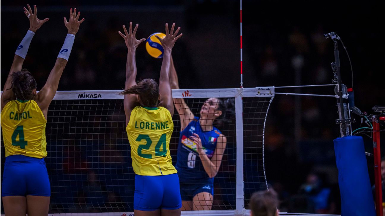 Em jogo eletrizante, Brasil vence Itália no tie-break e sobe na tabela da  Liga das Nações de Vôlei Feminino