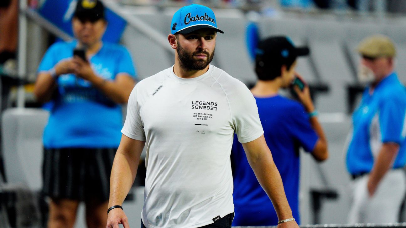 baker mayfield in panthers jersey
