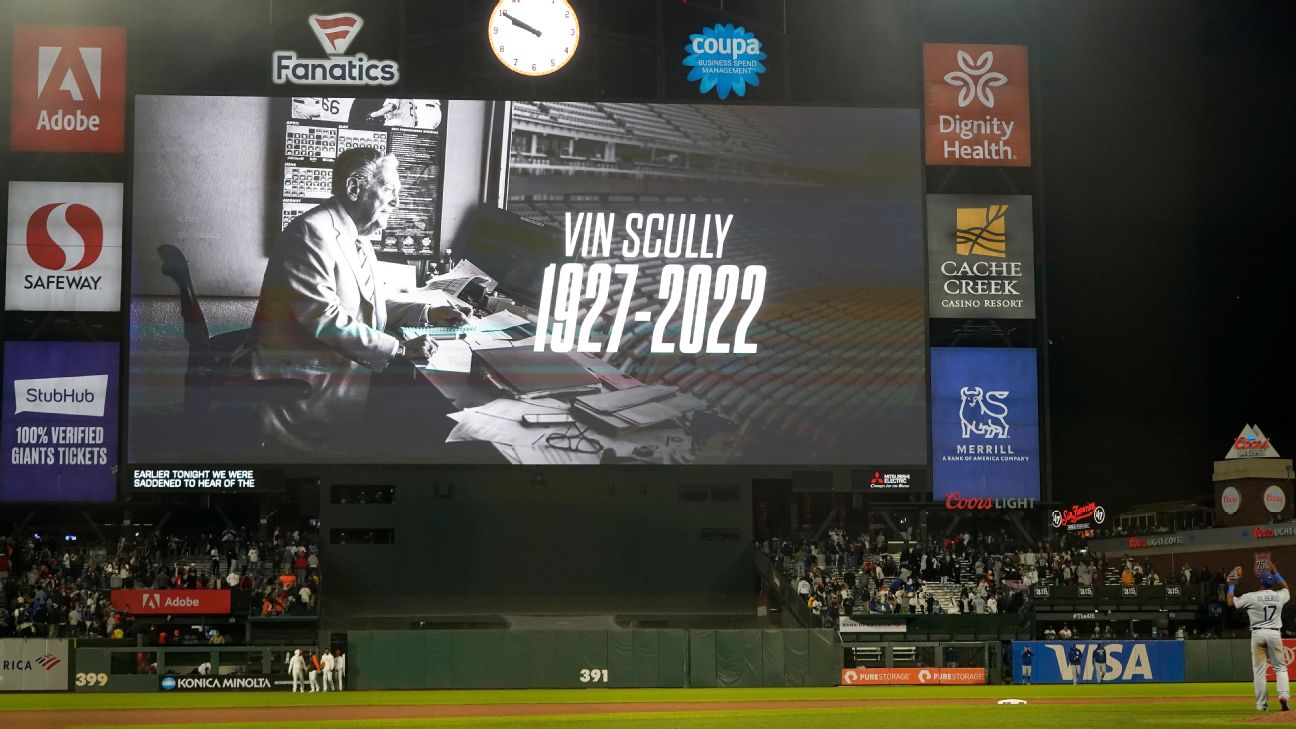 Vin Scully: Los Angeles Dodgers pay tribute to legendary broadcaster