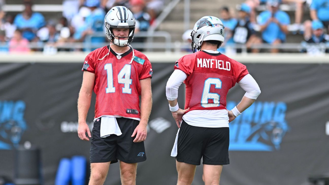 No 'major decision' on Carolina Panthers QBs Baker Mayfield, Sam