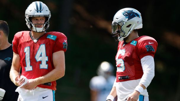 Thursday's camp updates: Mayfield, Darnold still competing for Panthers' QB1 spot