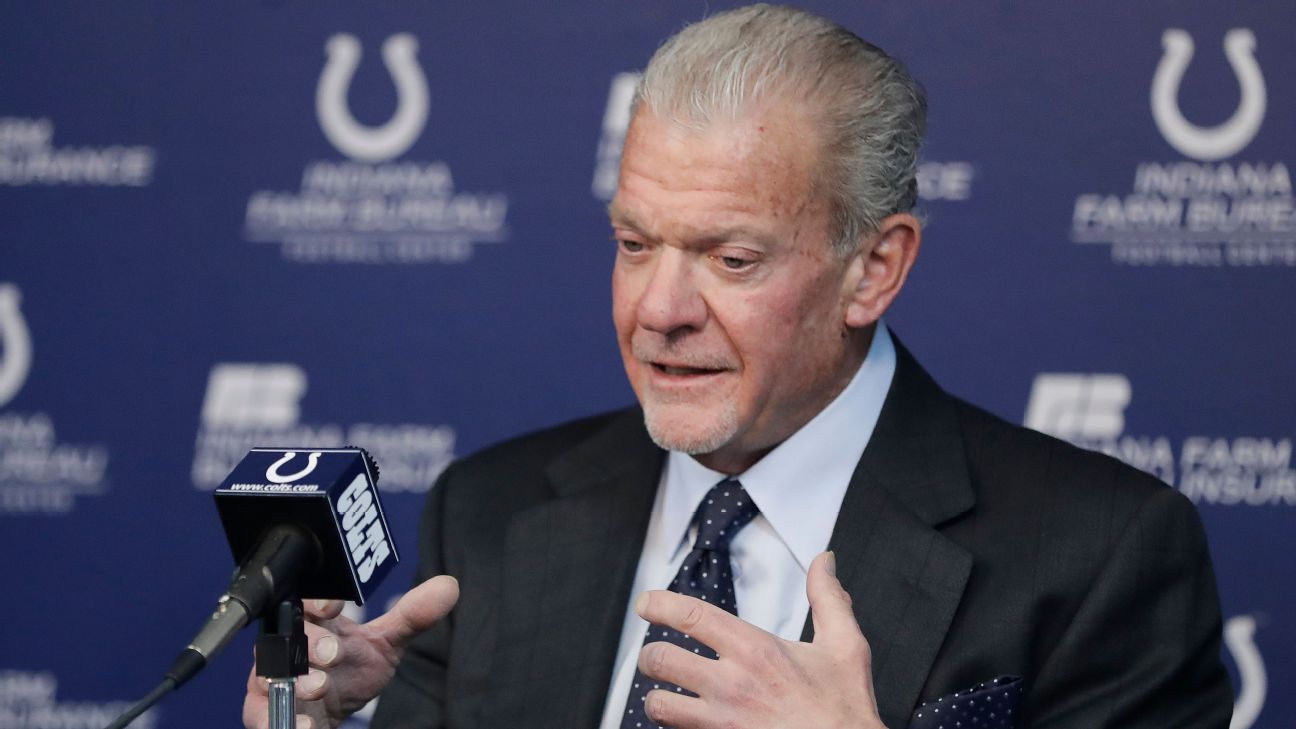 Colts Jim Irsay, Chris Ballard, Jeff Saturday address media Monday