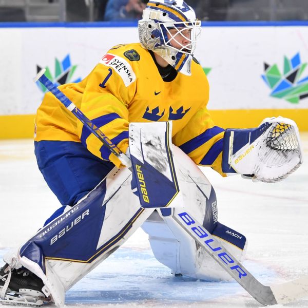 Wild draft pick Wallstedt leads Sweden to 2-1 win