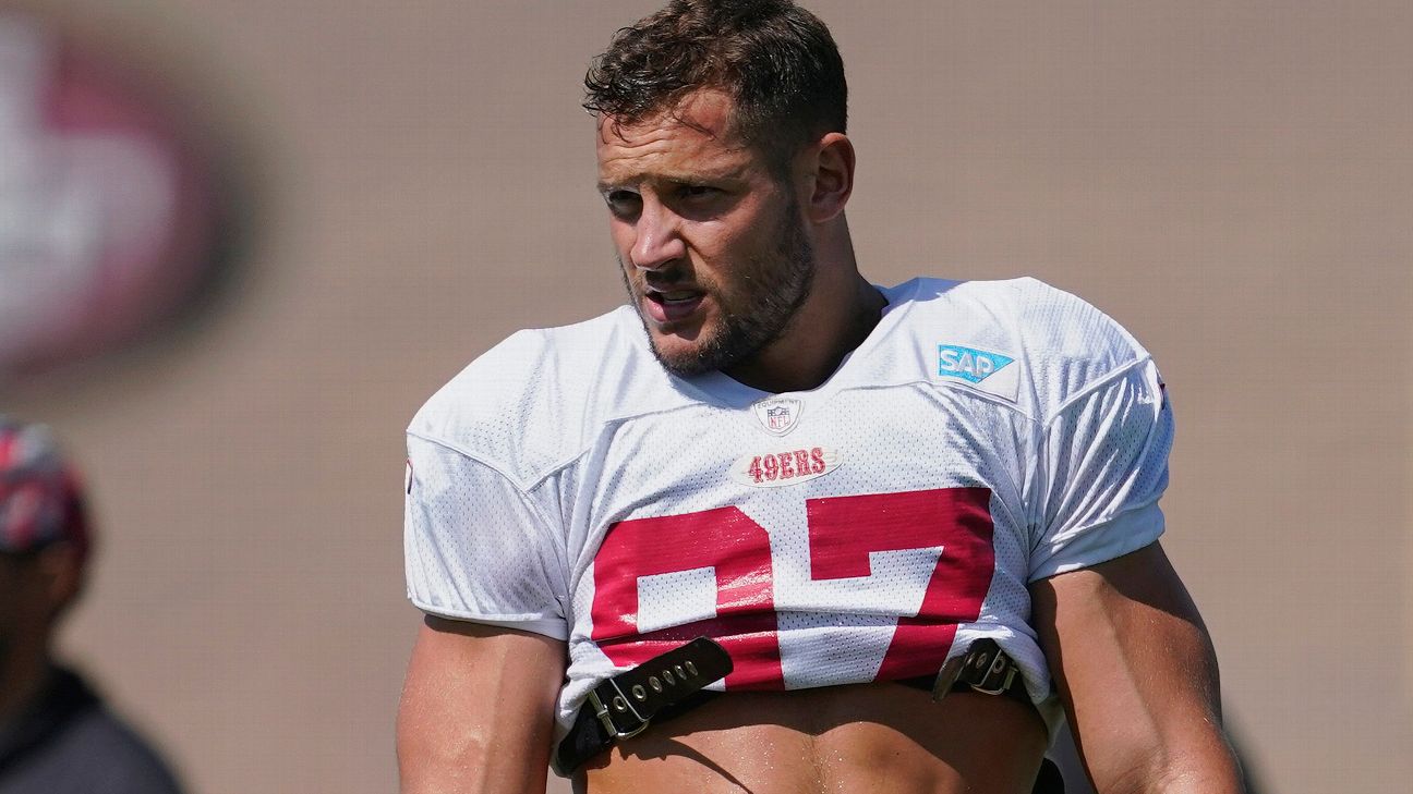 49ers defensive end Nick Bosa intends to play in opener - ESPN