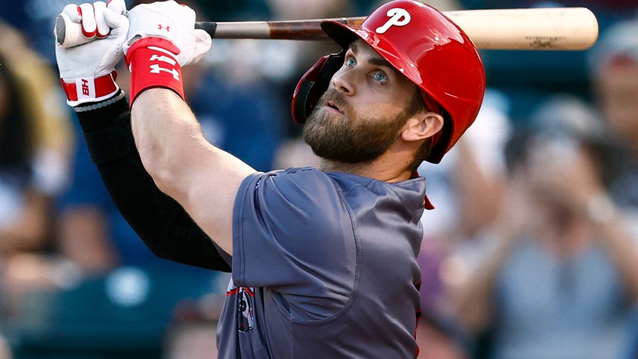 Watch: Bryce Harper hits two homers during rehab assignment for broken  thumb - CBS Philadelphia
