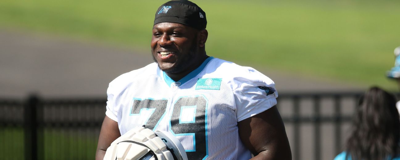 Offensive tackle Ikem Ekwonu of the Carolina Panthers is introduced News  Photo - Getty Images