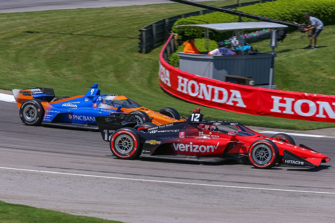 Power shoves Dixon after IndyCar practice crash