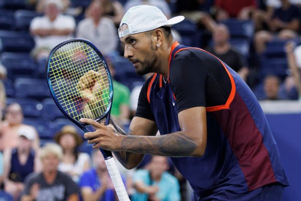 Kyrgios plays 'risky tennis' late to advance in 4