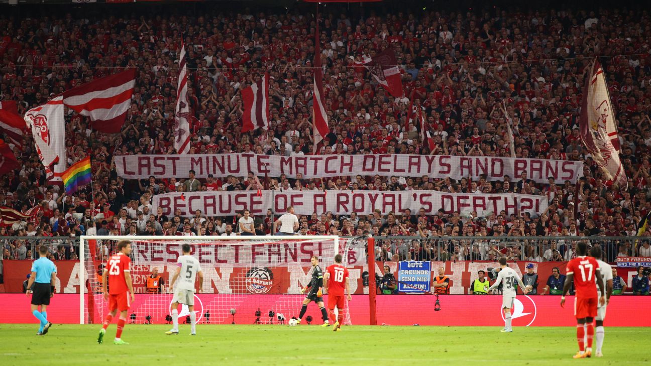 Bayern fans protest delays due to queen’s death