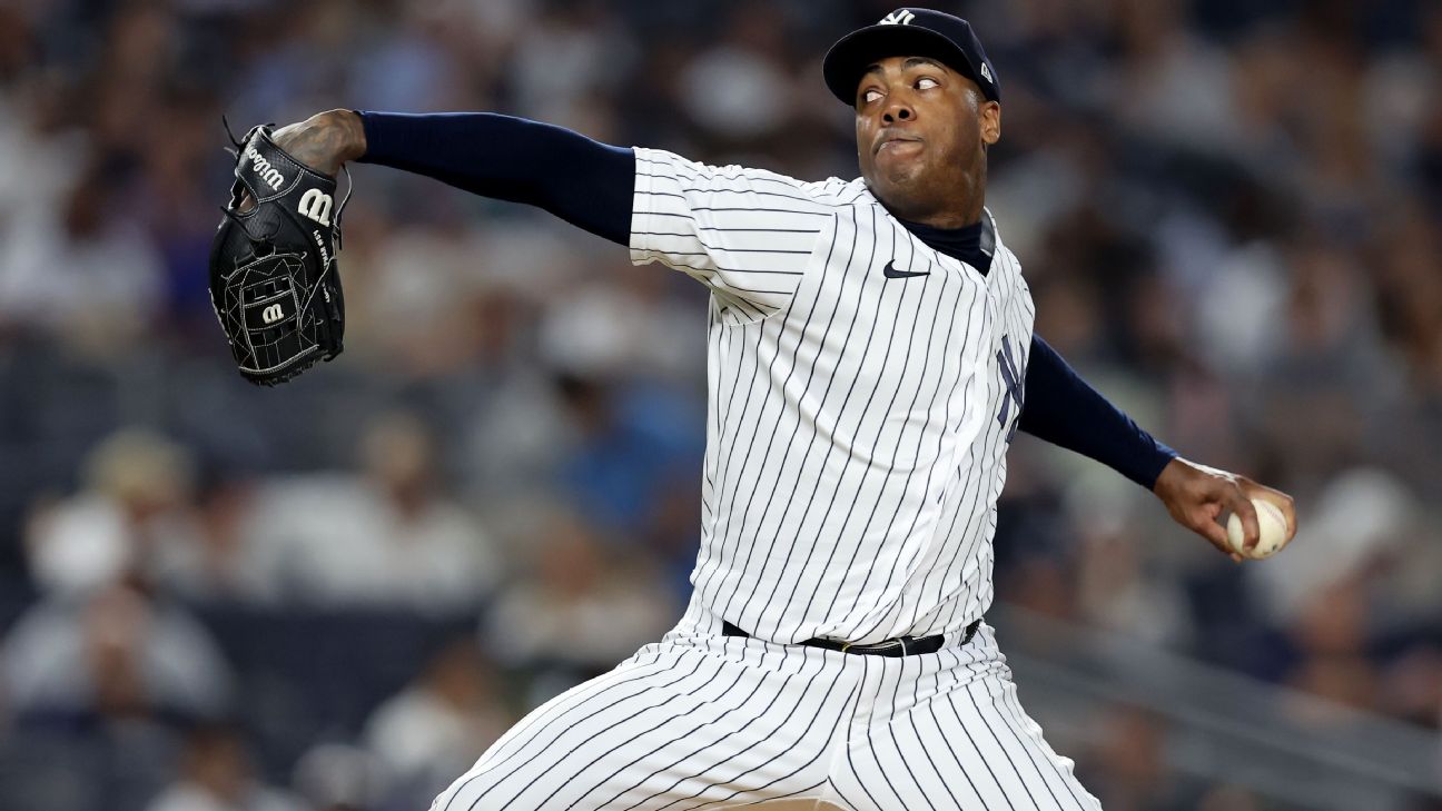 Aroldis Chapman left off Yankees' roster for missing workout - ABC7 New ...