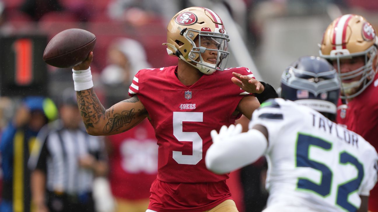 Source: 49ers mull options after Trey Lance loses QB2 battle - ABC7 San  Francisco