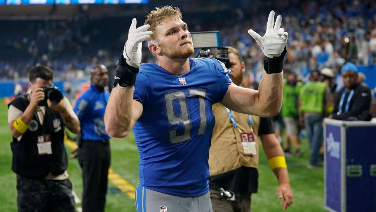 Aidan Hutchinson, after setting Detroit Lions' rookie sack record