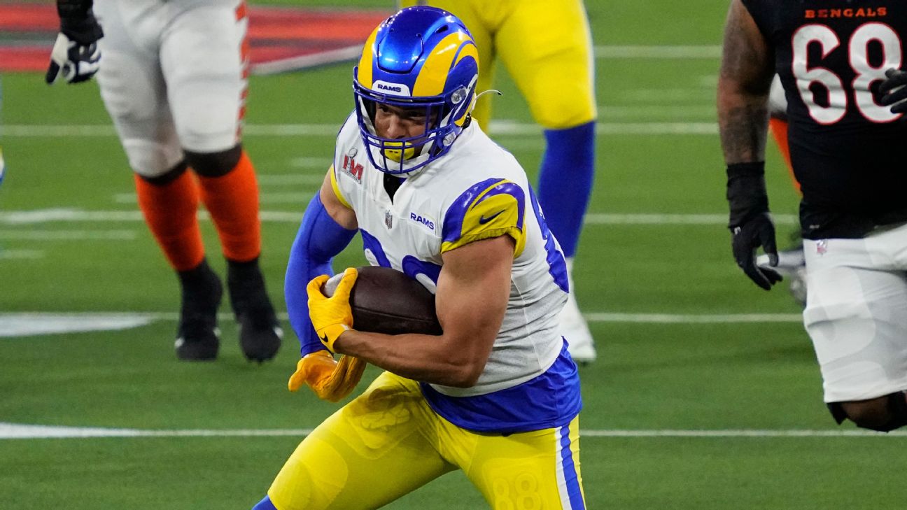 Los Angeles Rams TE Brycen Hopkins suspended three games for