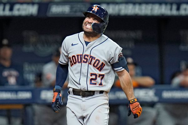 r1065283 600x400 3 2 Houston Astros' Jose Altuve takes pitch from elbow, could be out of Thursday's game