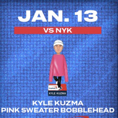 basketball player kyle kuzma pink sweater