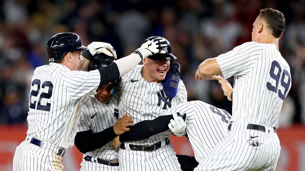 New York Yankees clinch sixth straight playoff berth on walk-off single,  but 'job's not finished' - ESPN