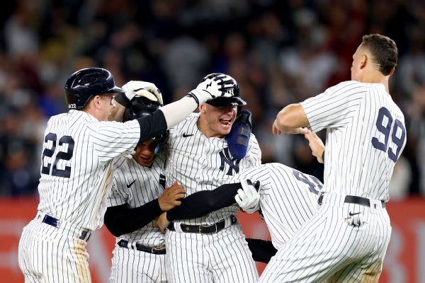 r1065734 600x400 3 2 New York Yankees clinch sixth straight playoff spot on walk-off single, but 'job not done'
