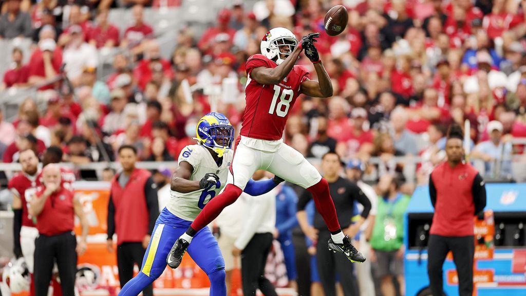 Arizona Cardinals wide receiver A.J. Green (18) is tackled by Cleveland  Browns cornerback Greedy Williams (26) after a pass reception during the  second half of an NFL football game, Sunday, Oct. 17