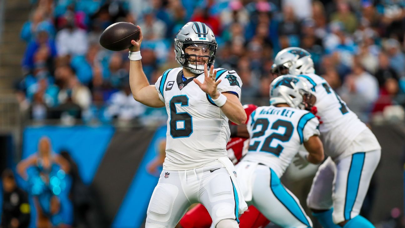 Panthers to stick with struggling Mayfield at QB vs 49ers - The San Diego  Union-Tribune