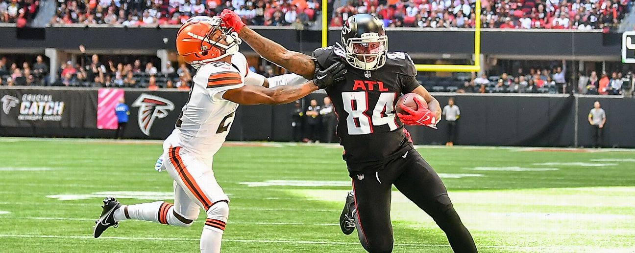 Atlanta Falcons running back Caleb Huntley (42) runs the ball during the  second half of a preseason NFL football game against the Tennessee Titans,  Friday, Aug. 13, 2021, in Atlanta. The Tennessee