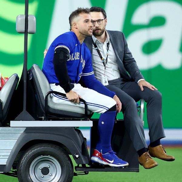 Blue Jays' George Springer carted off after colliding with Bo Bichette