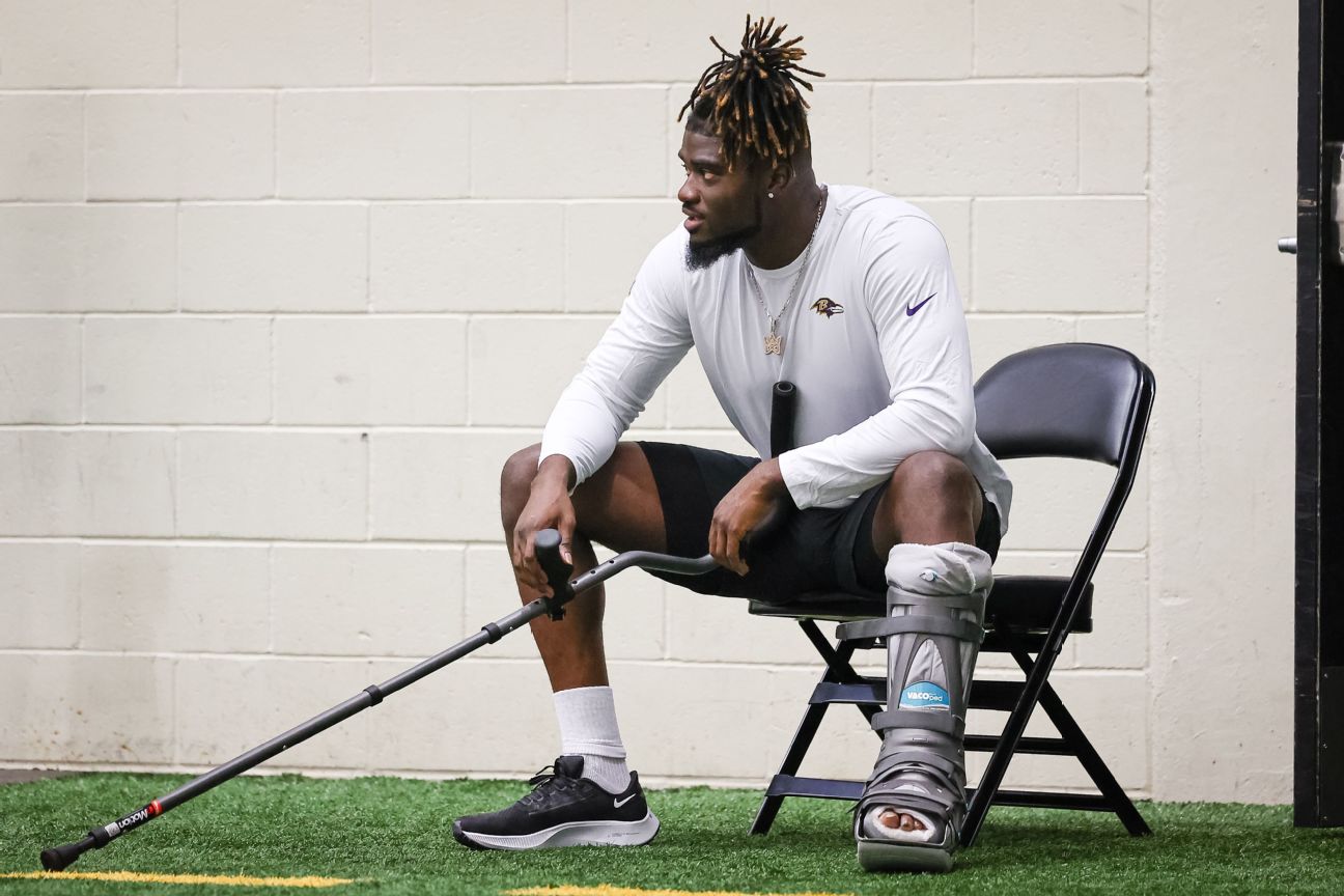 Ojabo (Achilles) gets in 1st practice with Ravens