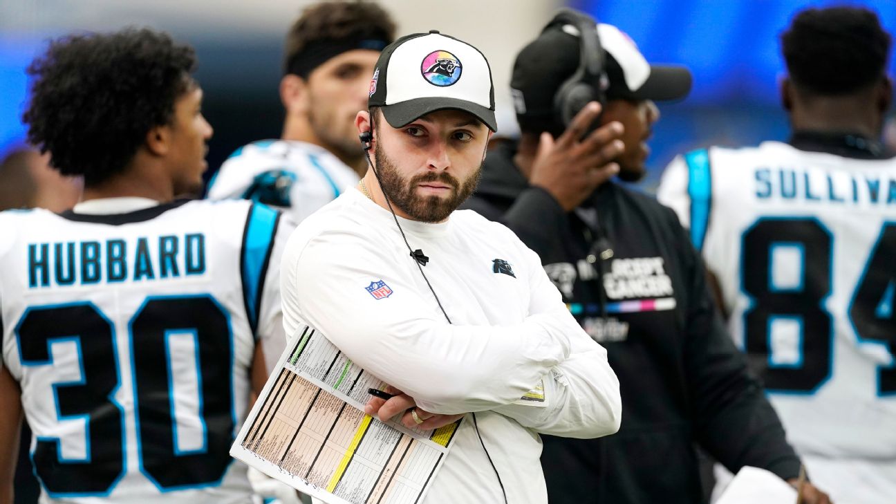 Panthers QB Baker Mayfield Likely To Return In Week 8; P.J. Walker To Start