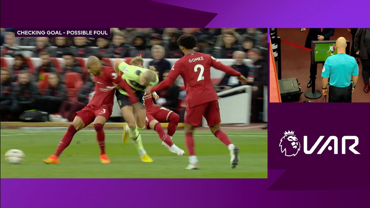 Haaland’s foul on Fabinho and drama for Arsenal headline the VAR Review ...
