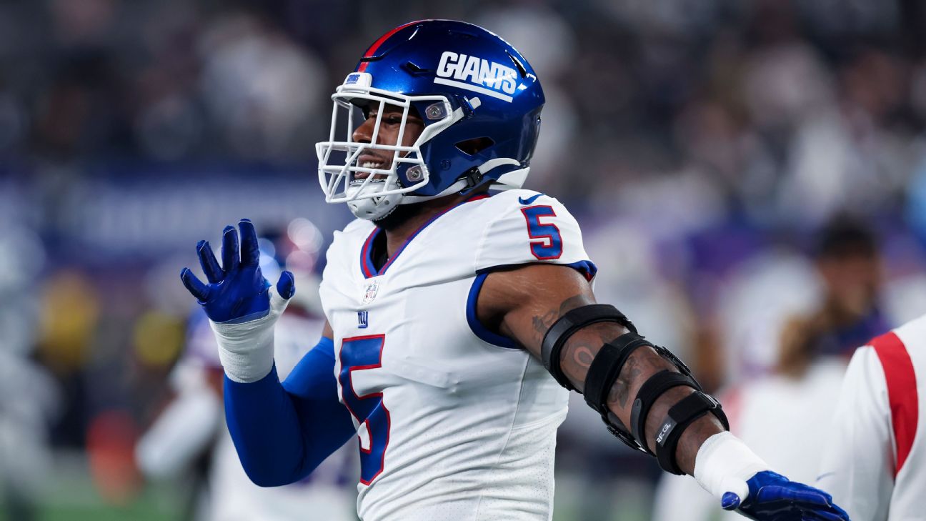 New York Giants' Tomon Fox plays during an NFL football game