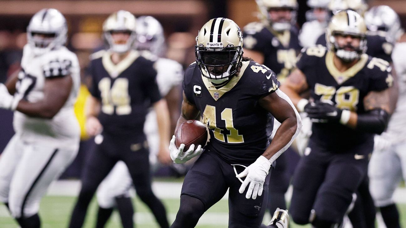 NFL roundup: Alvin Kamara rallies New Orleans Saints for 24-0 rout of Las  Vegas Raiders