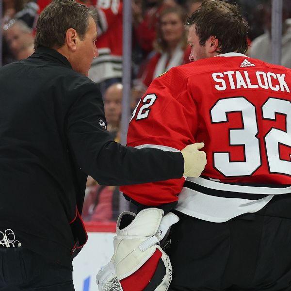 Blackhawks G Stalock exits 3-1 loss in first period
