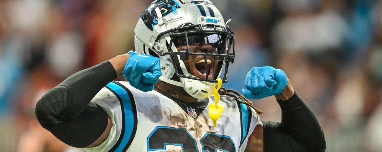 Carolina Panthers running back Chuba Hubbard churns past pileup for  explosive 59-YARD burst