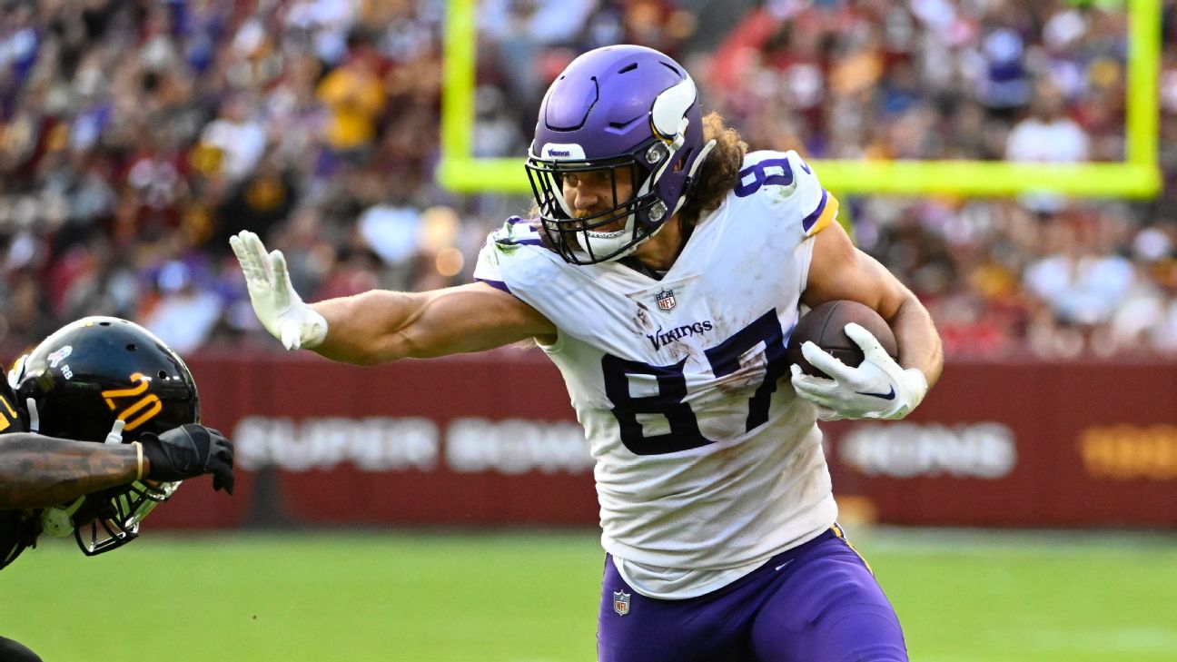 T.J. Hockenson's first practice with Minnesota Vikings 