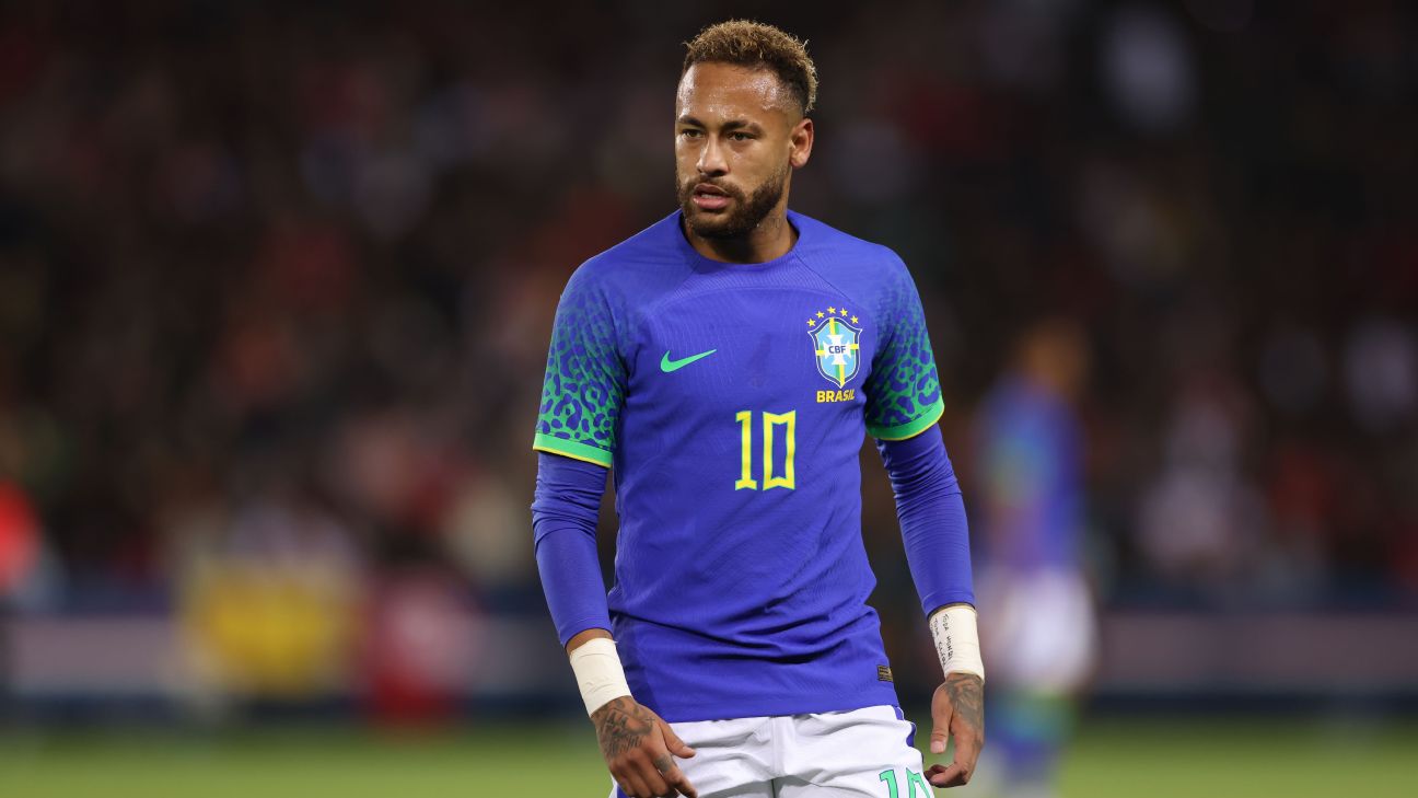 NEYMAR JR 2022 WORLD CUP BRAZIL HOME KIDS JERSEY